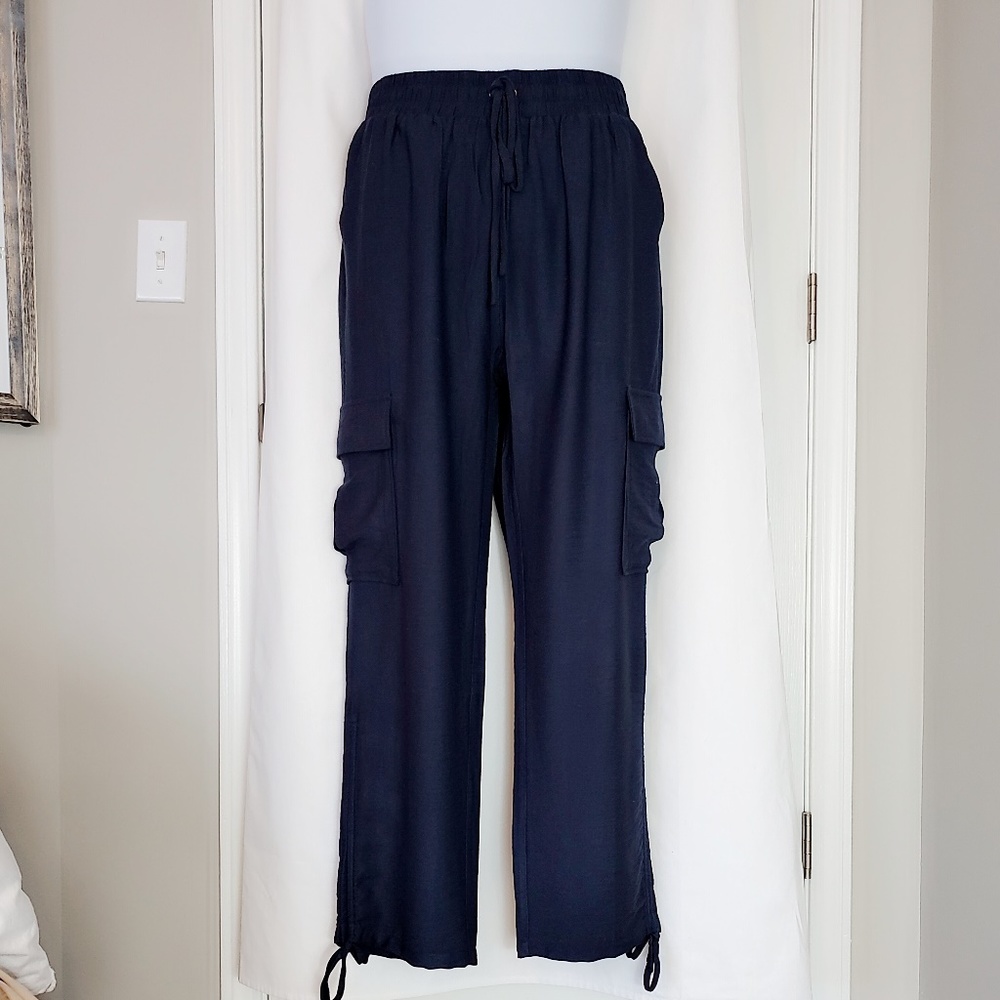 Plus Size Drawstring Cargo Joggers